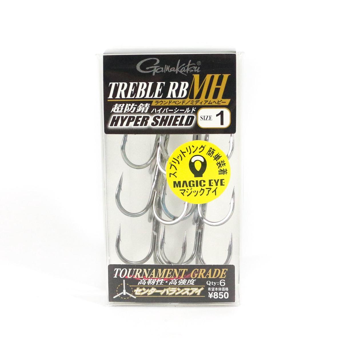 Gamakatsu 67366 Treble Hook RB MH Hyper Shield Size 1 ,6 Per pack (6167)