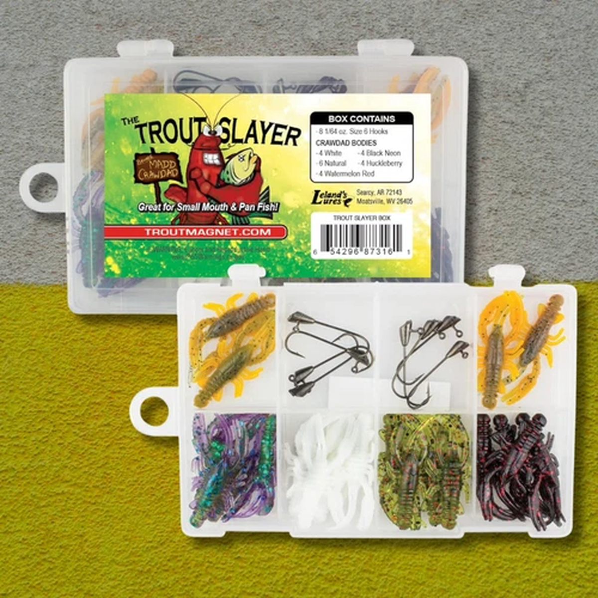 Trout Slayer 28 Piece Fishing Kit, Includes 20 Crawdad Bodies and...