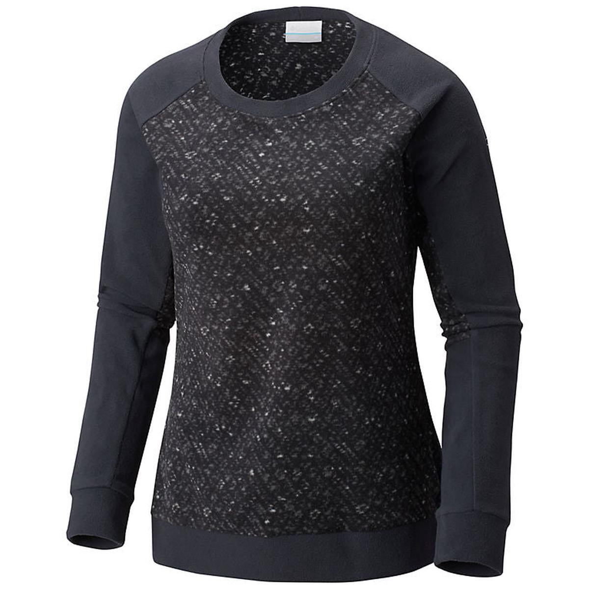 Columbia Glacial Crew Womens Shirt Black Texture Print