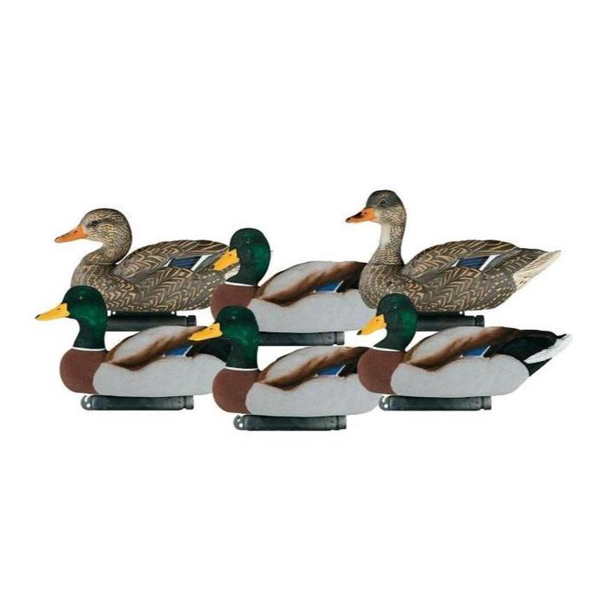 Dakota X-treme Flocked Head Mallard Duck Decoys 6 Pack