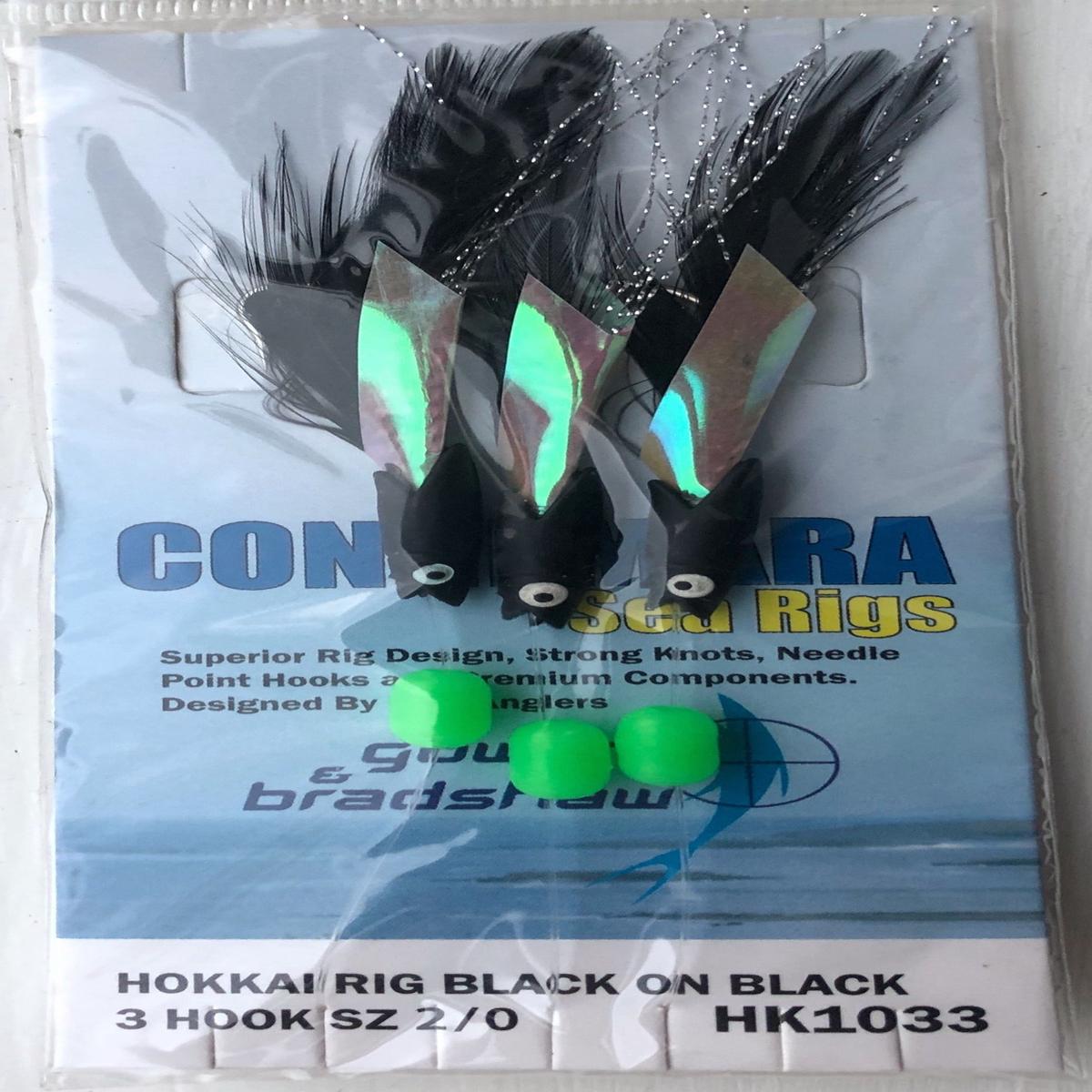 Gowen & Bradshaw Connemara Hokkai 3 Hook Rig (Size 2/0)(Black On Black)
