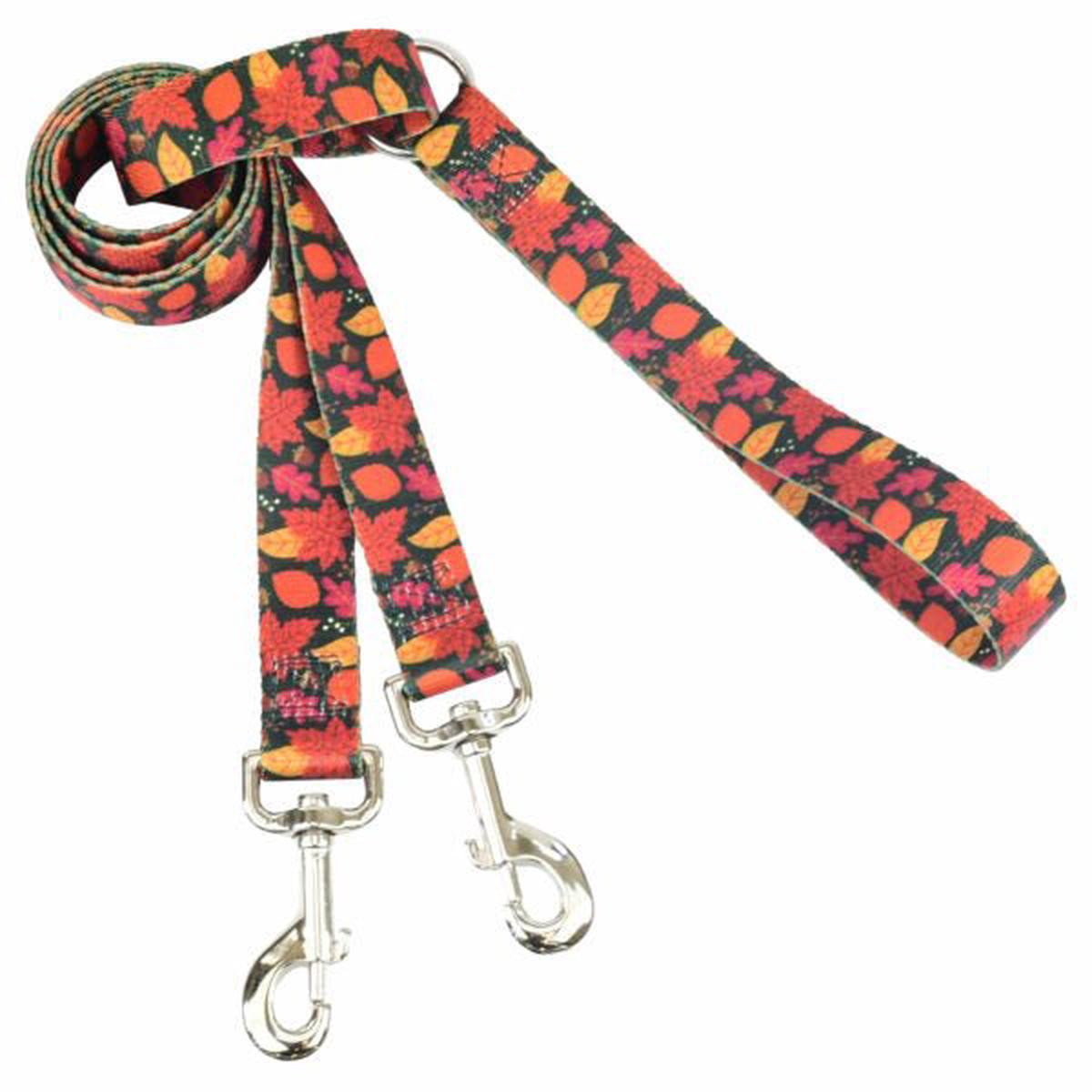 2 Hounds Design Falling Leaves Double Connection Leash EarthStyle