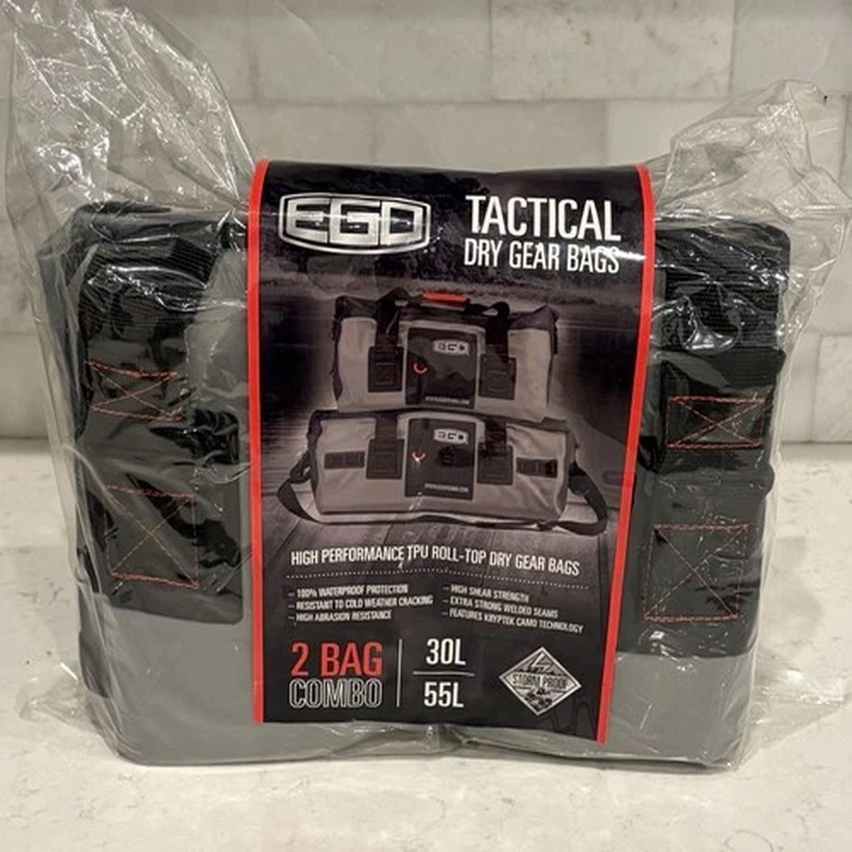 Lot of 2 Ego Fishing Waterproof Tactical Dry Gear Bags 30L & 55L