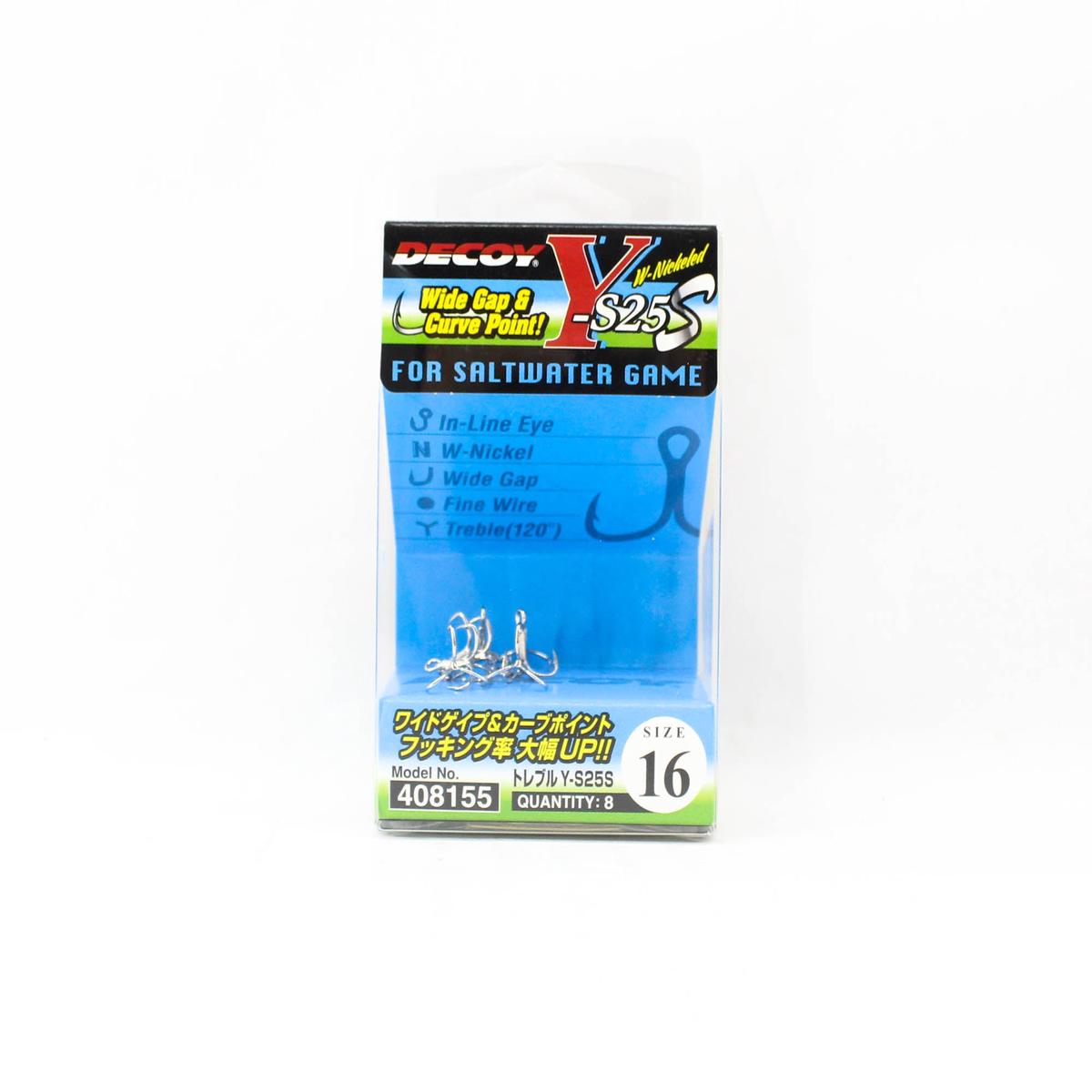 Decoy Y-S25S Treble Hook Light Game SW Treble Hooks Size 16 (8155)