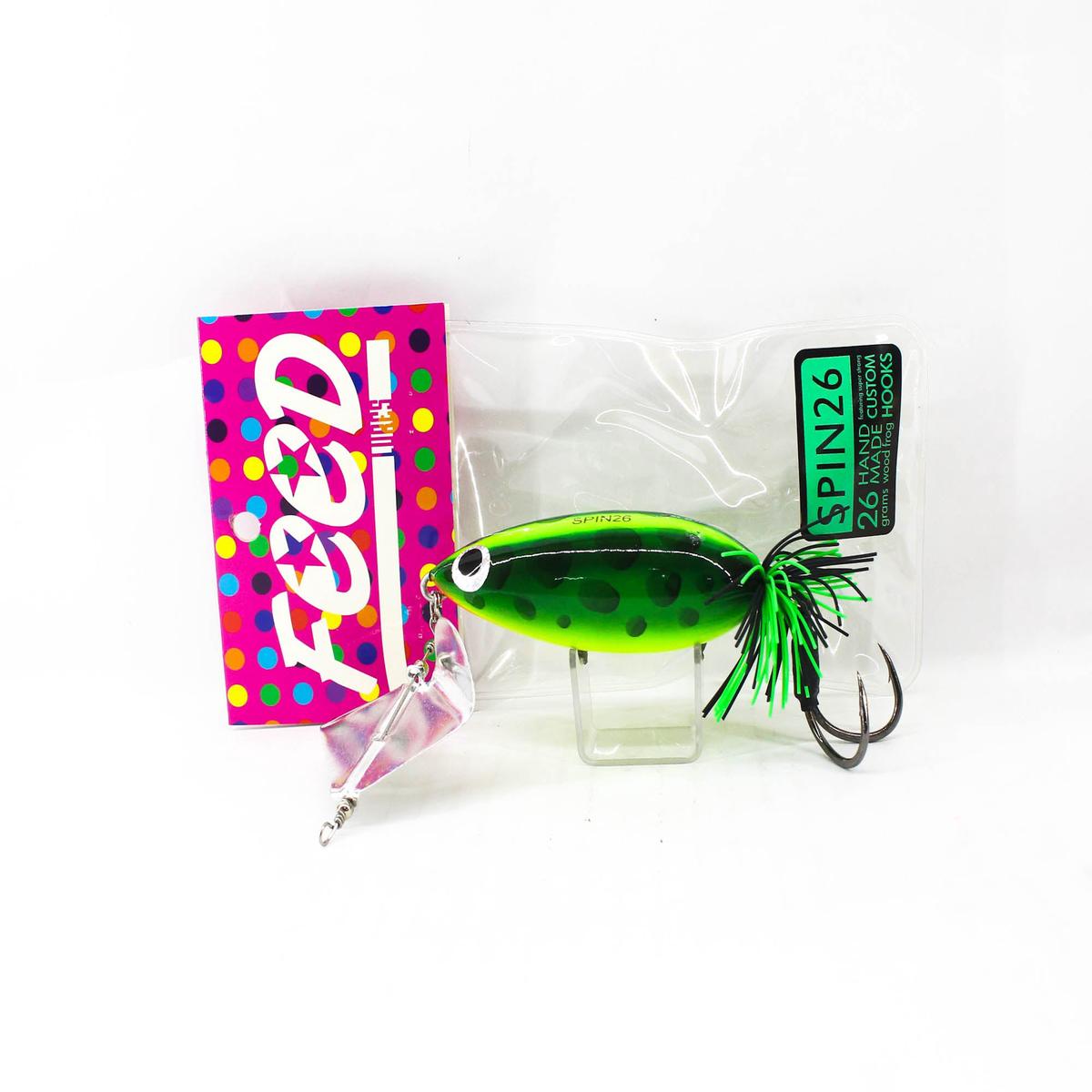 Feed Spin 26 Hand Made Wood Frog Floating Lure 26 grams 2 (1002)