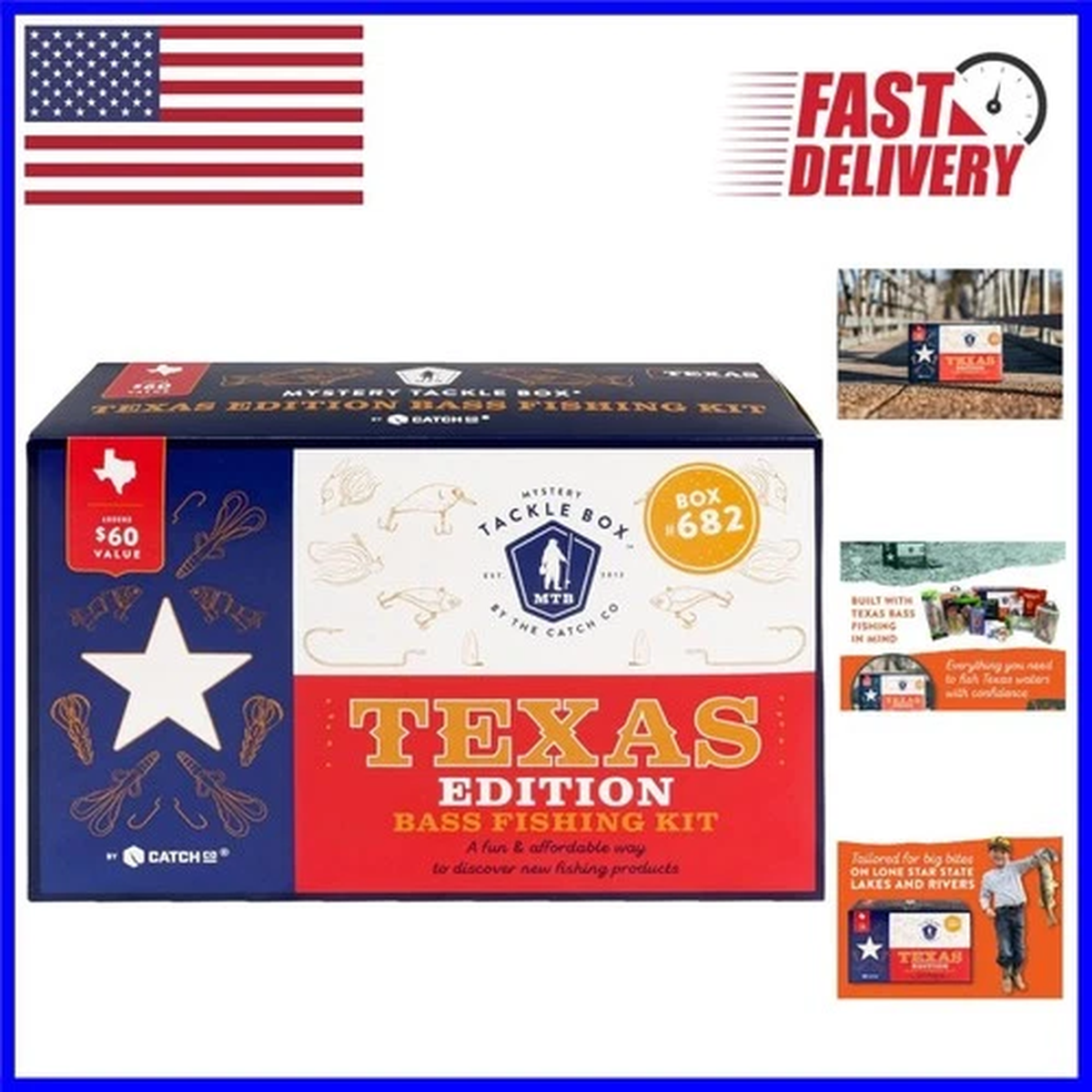 Mystery Tackle Box: Elite Texas Bass Fishing Kit with 7-9 Special Baits