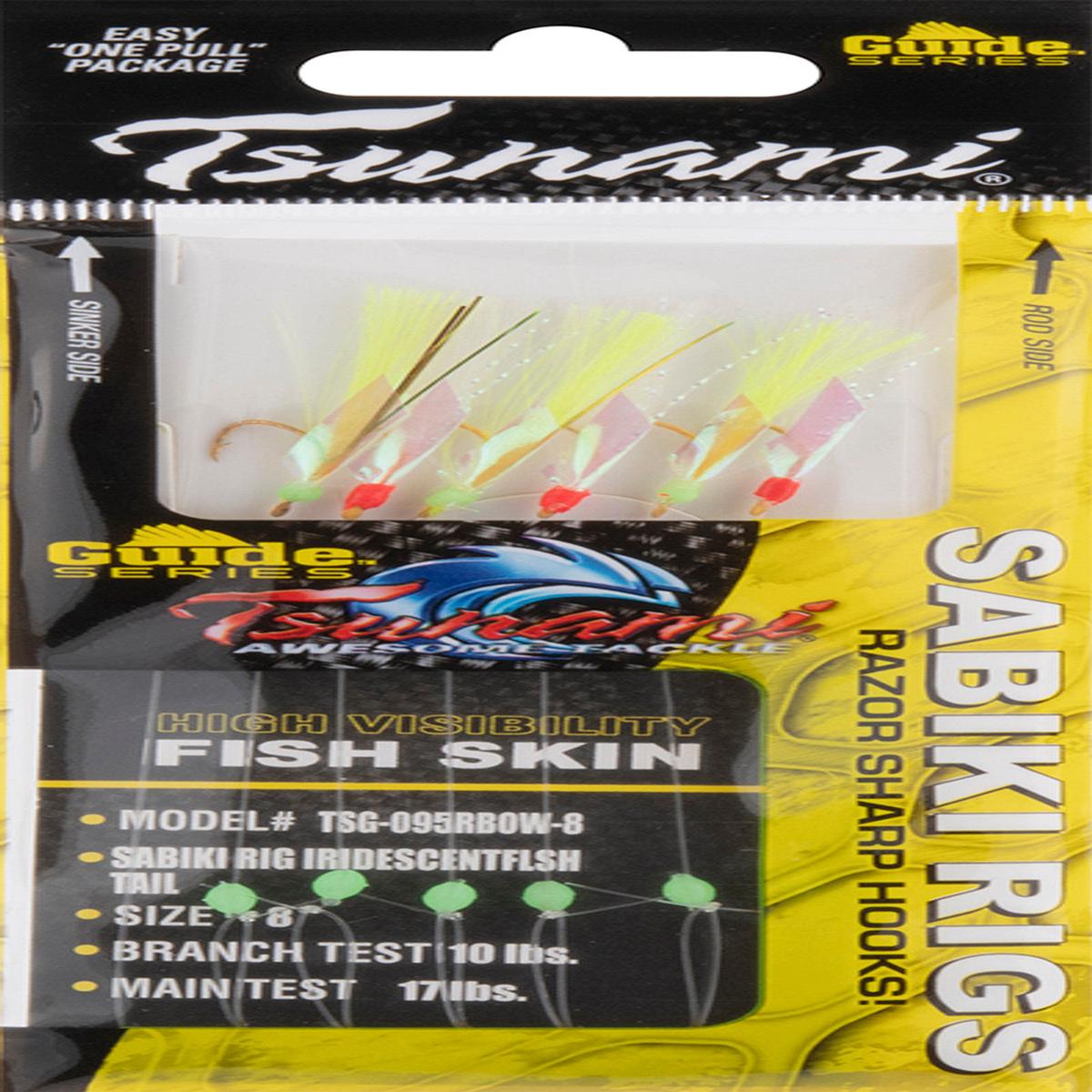 Tsunami Guide Series TSG-095RBOW Flash Tail Sabiki Rigs - Iridescent Rainbow