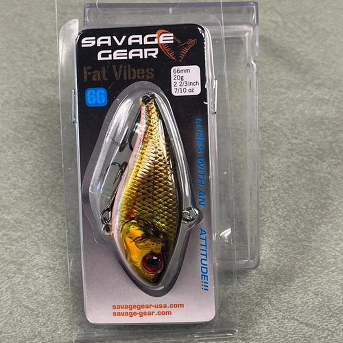 SAVAGE GEAR OKUMA FAT VIBES 66 LIPLESS FISHING LURE NEW Gold Shimmer