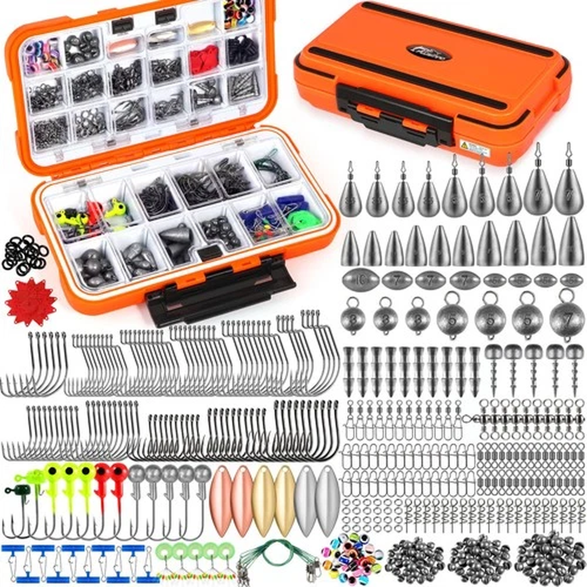 PLUSINNO Fishing Gear Accessories 7.9" x 4.3" x 2", 449PCS Tackle Kit