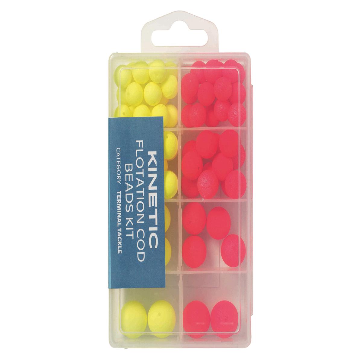 Kinetic Flotation Cod Beads Kit Red/Yellow 72pcs
