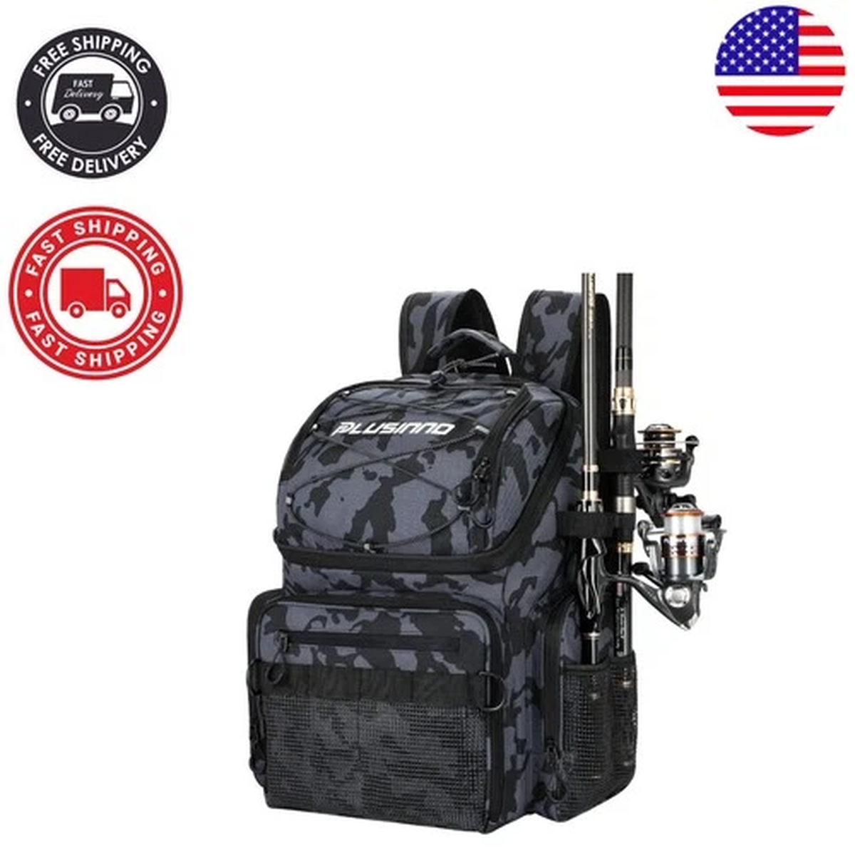 Large Capacity Fishing Backpack with Cooler & Organizer - Perfect for Outdoors