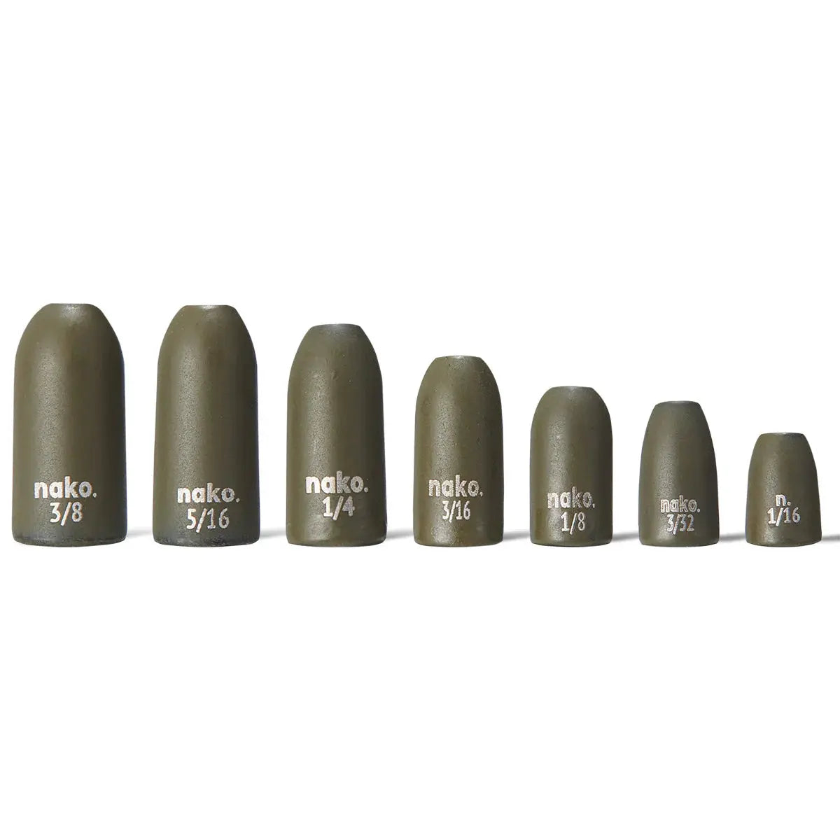 Nako Tungsten Worm Weights -1/8oz Green Pumpkin 5pk