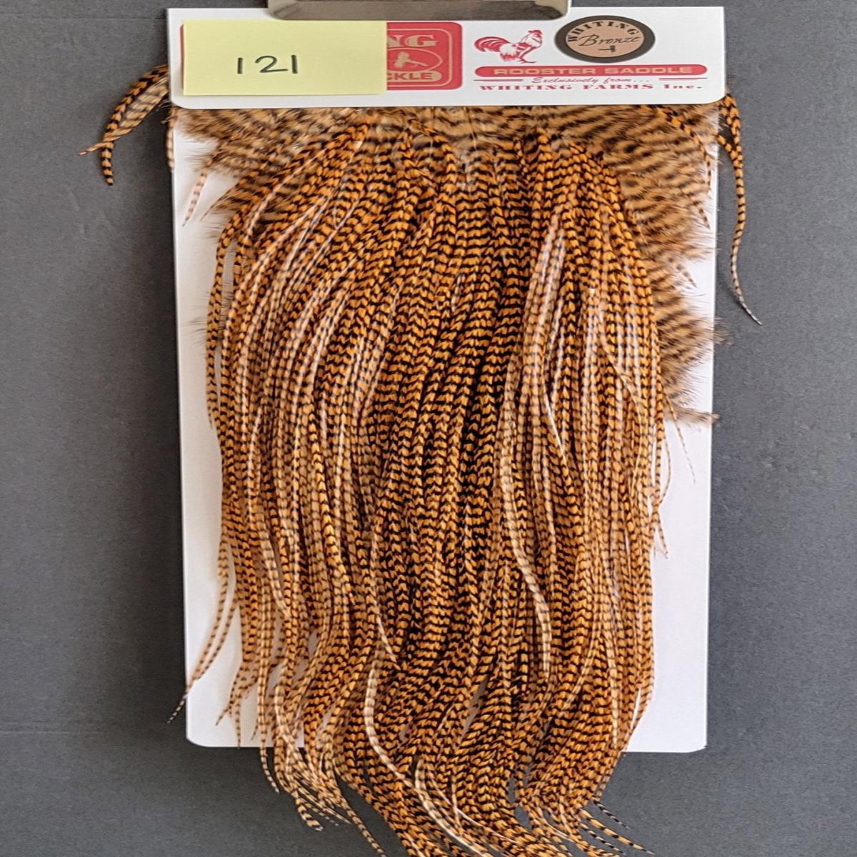 Flash Sale Hackle 121 - Whiting Saddle Bronze - Grizzly Dyed Golden Brown (size 14-16)