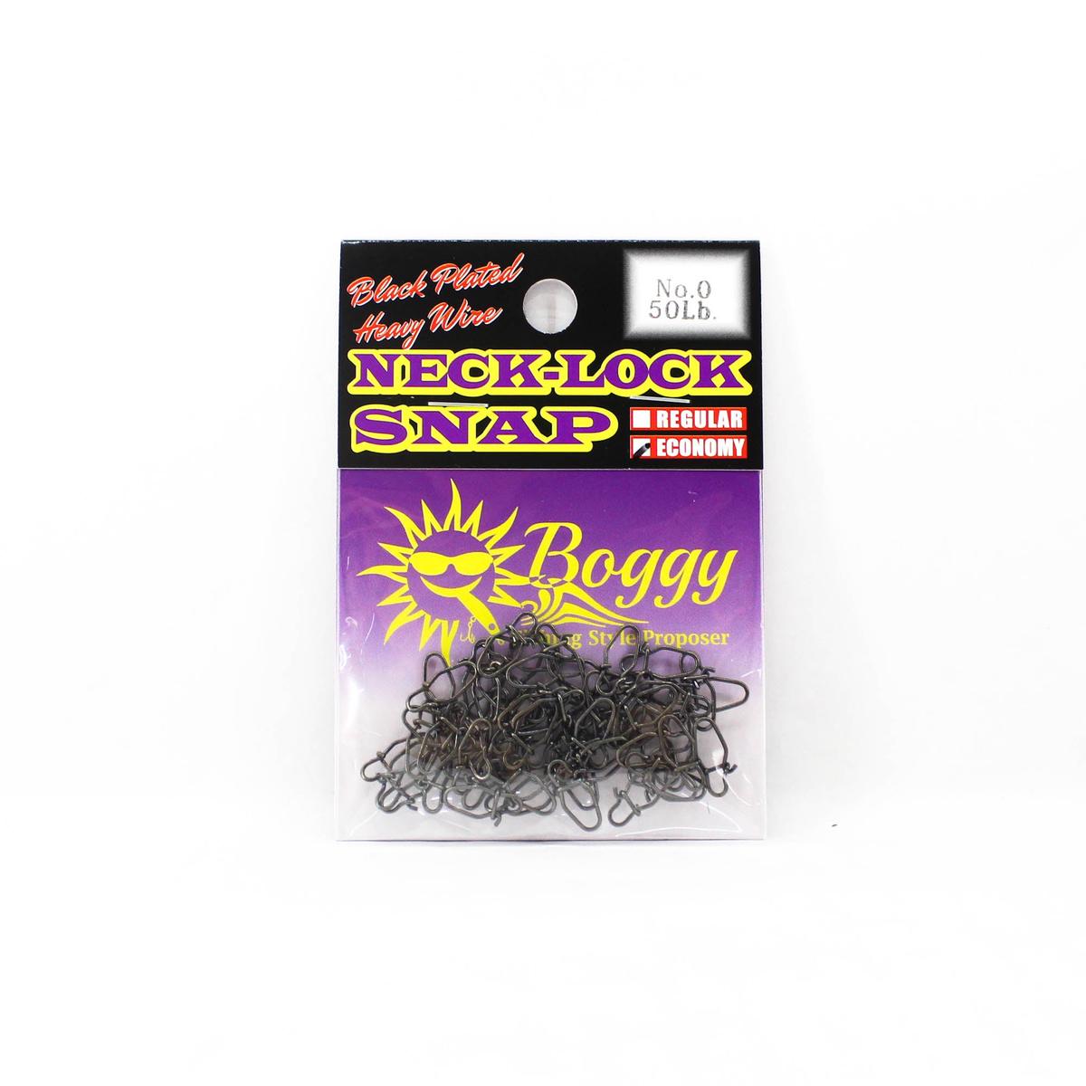 Boggy Snap Neck Lock Plated Black Size 0 50lb 12/pack (3742)
