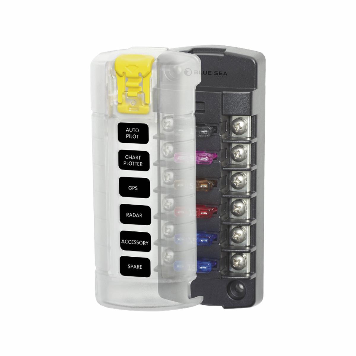 BSS ST BLADE FUSE BLOCK - 6 INDEPENDENT CIRCUITS WITH COVER
