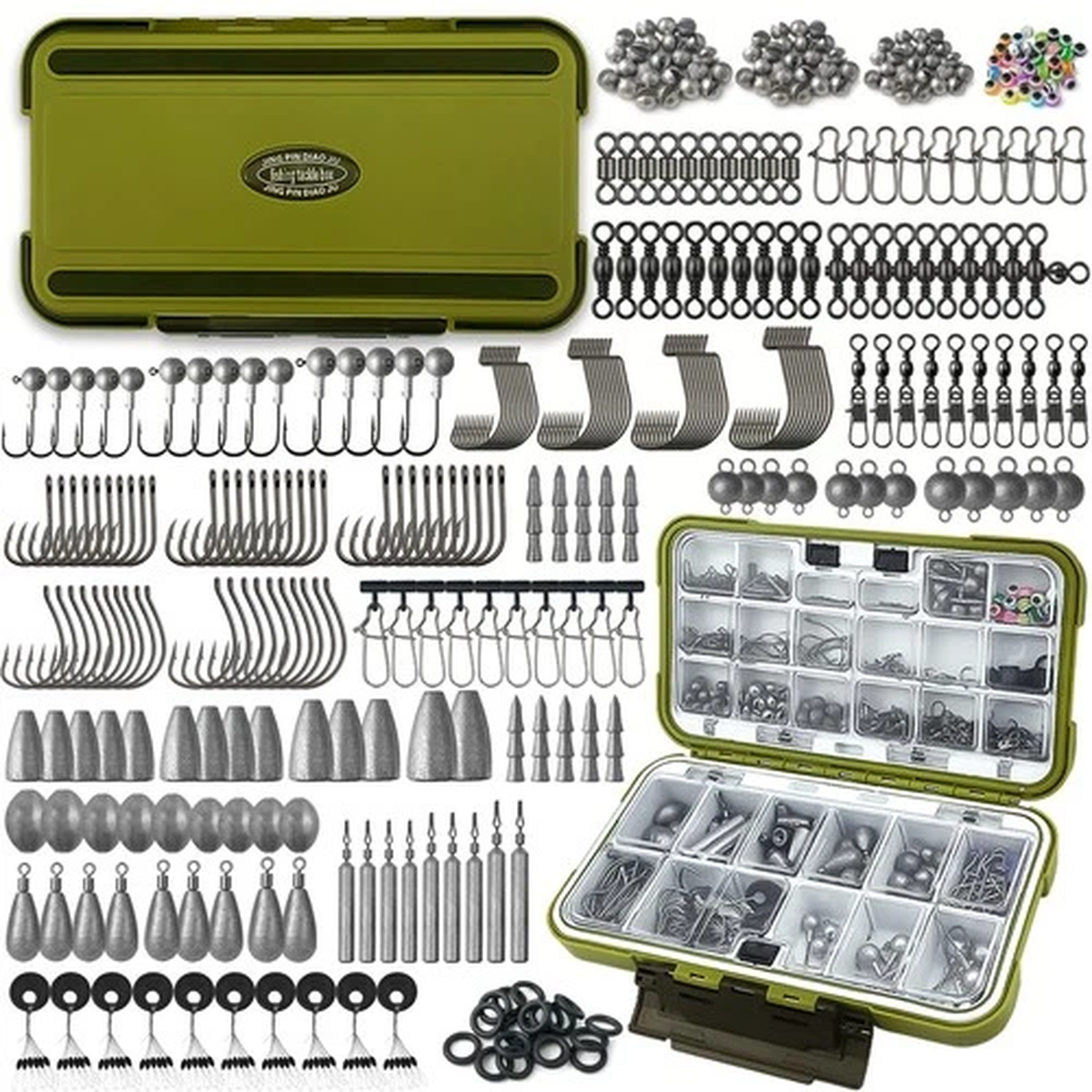 Fishing Tackle Box Kit 264PCS 423PCS Fishing Accessories Complete Gear Set