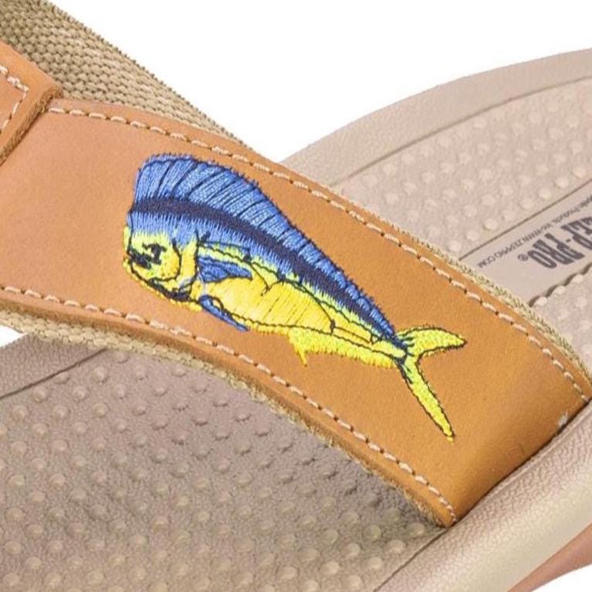 Zep-Pro Leather Mahi Dolphin Dorado Tan Men's Sandals