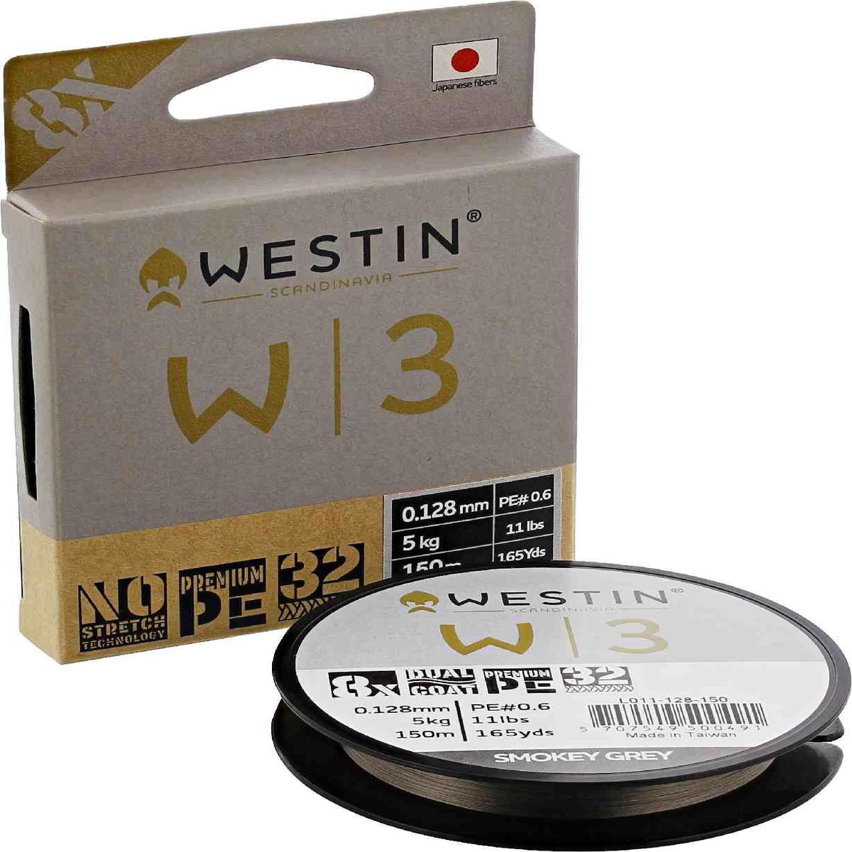 Westin W3 8-Braid 150m Smokey Grey
