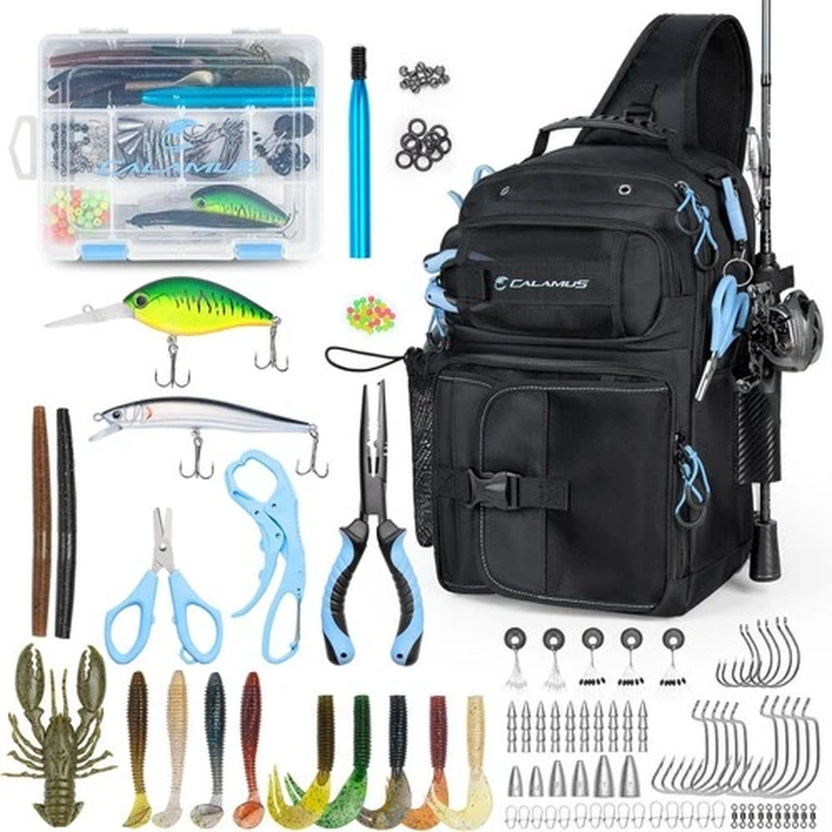 GearMaster Fishing Sling Tackle Bag & Tool Set 3500 Tackle Box & Fishing Gear