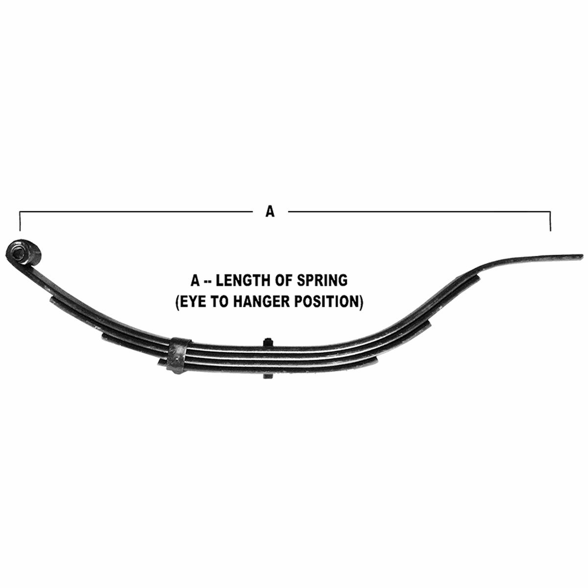 2-Leaf Single-Eye Spring Slipper for 470-lb Trailer Axles - 25-1/8" Long 1 3/4" Wide