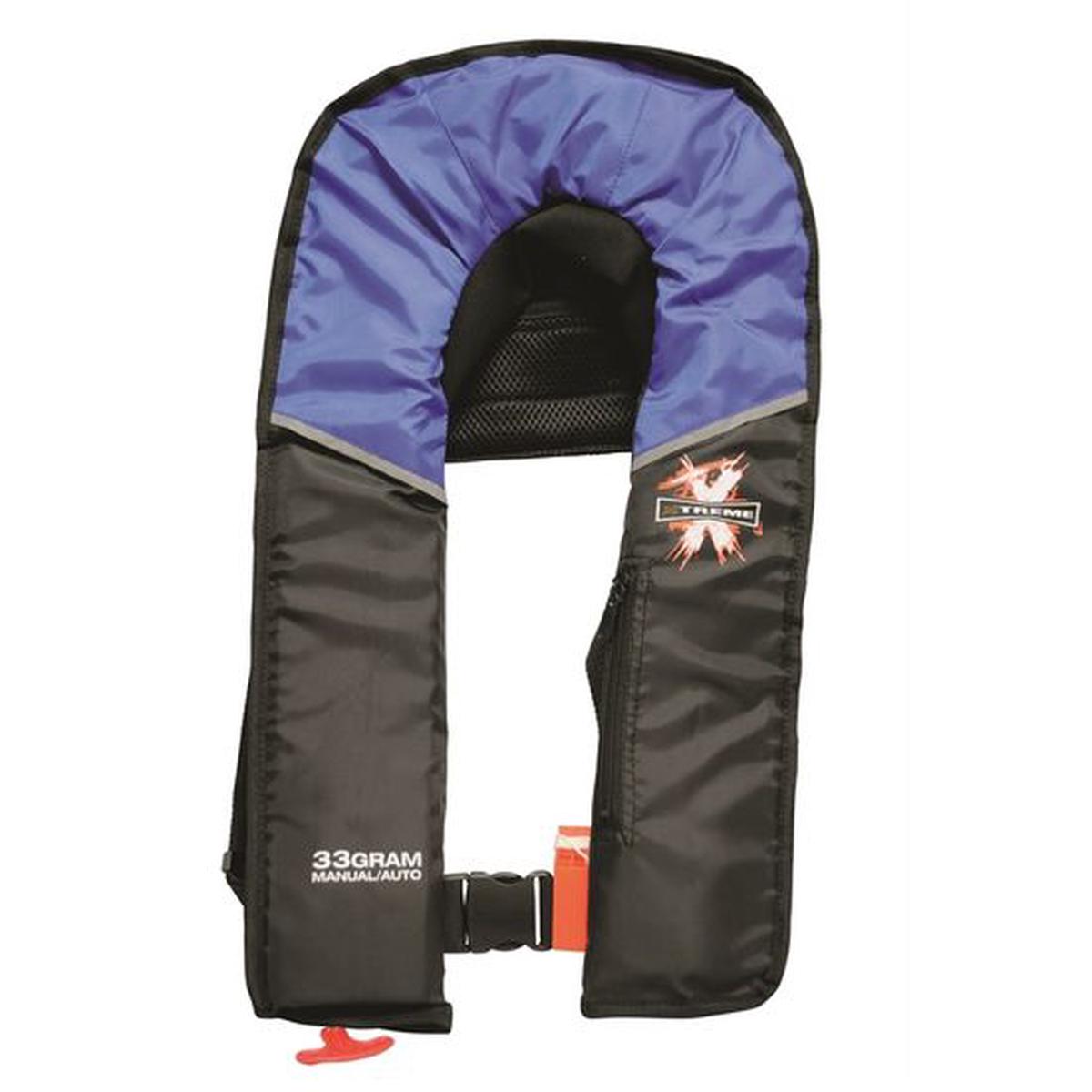 MarPac Xtreme 33-Gram Automatic Inflatable Blue / Black Life Vest.