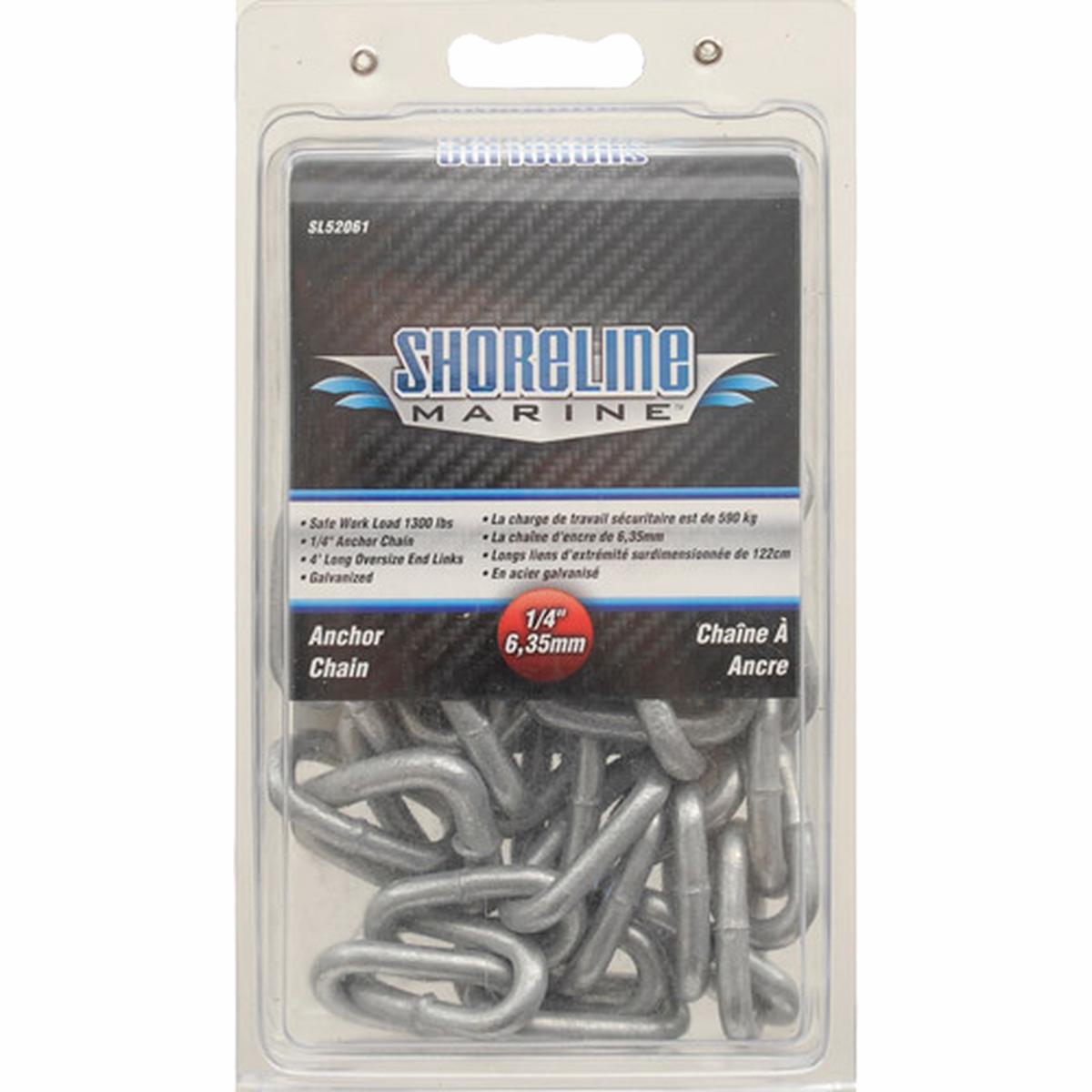 Shoreline Marine Galvanized Anchor Chain 1/4" x 4'