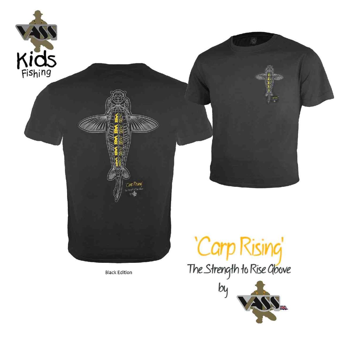 Vass Child/Junior Carp Rising' T-Shirt - Black