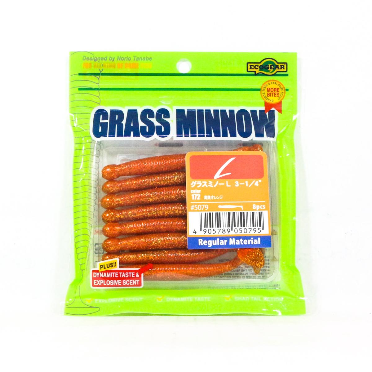 Ecogear Soft Lure Grass Minnow L 3-1/4 Inch 8 piece per pack 172 (0795)