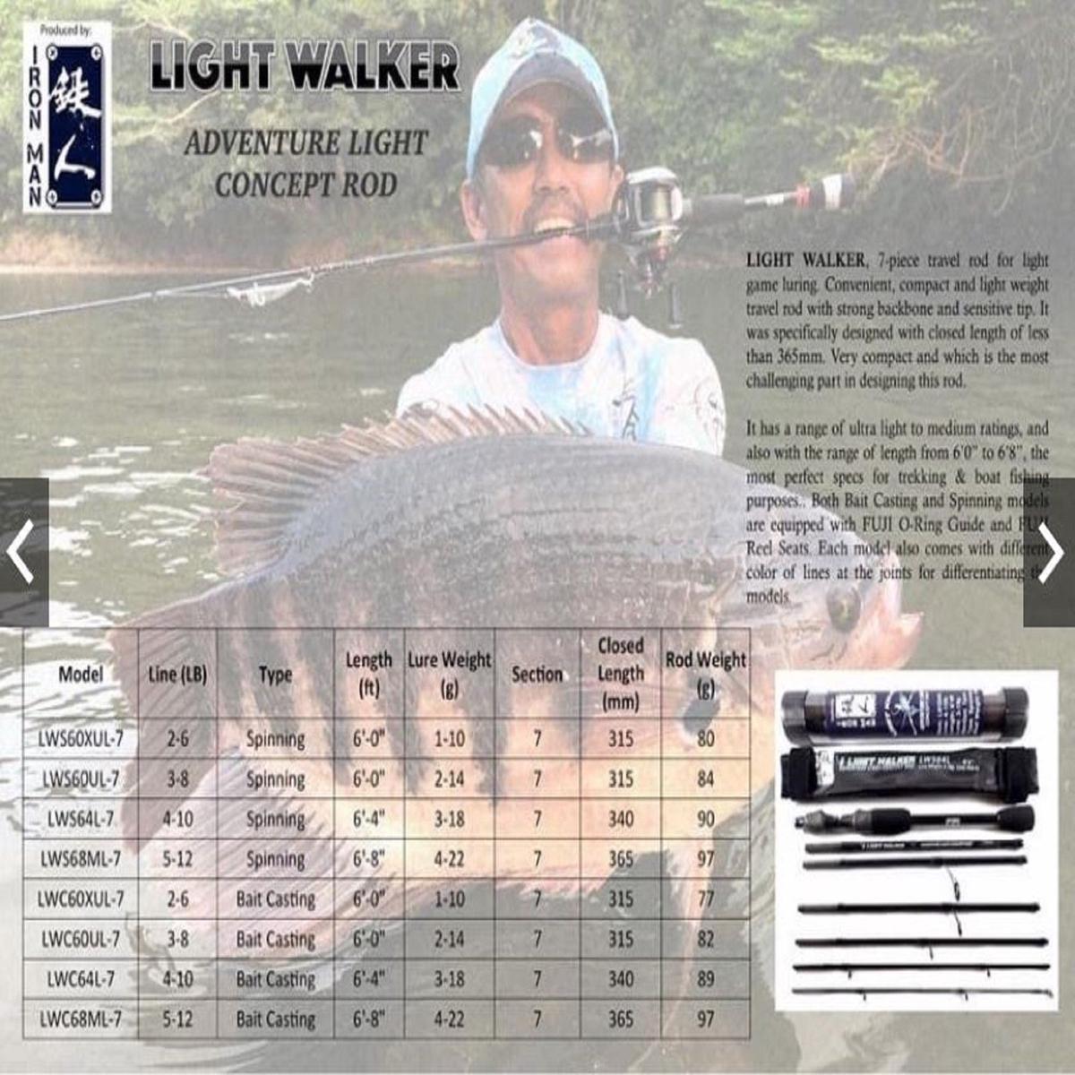 Iron Man Baitcast Rod Light Walker LWC60XUL-7 (2023)