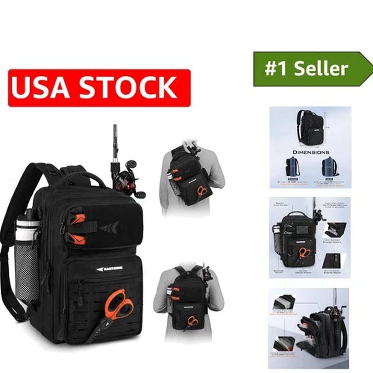 Lightweight BlowBak Fishing Sling Backpack - 7 Utility Pockets for All Your Gear
